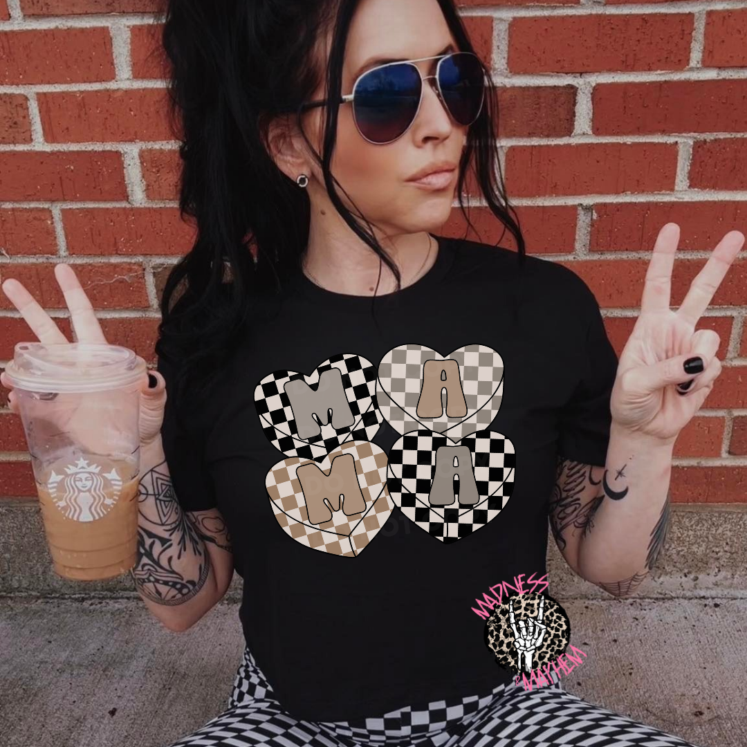 Mama checkered heart Shirt (finished product)