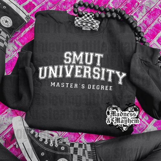 Smut university crew neck sweatshirt (finished product)