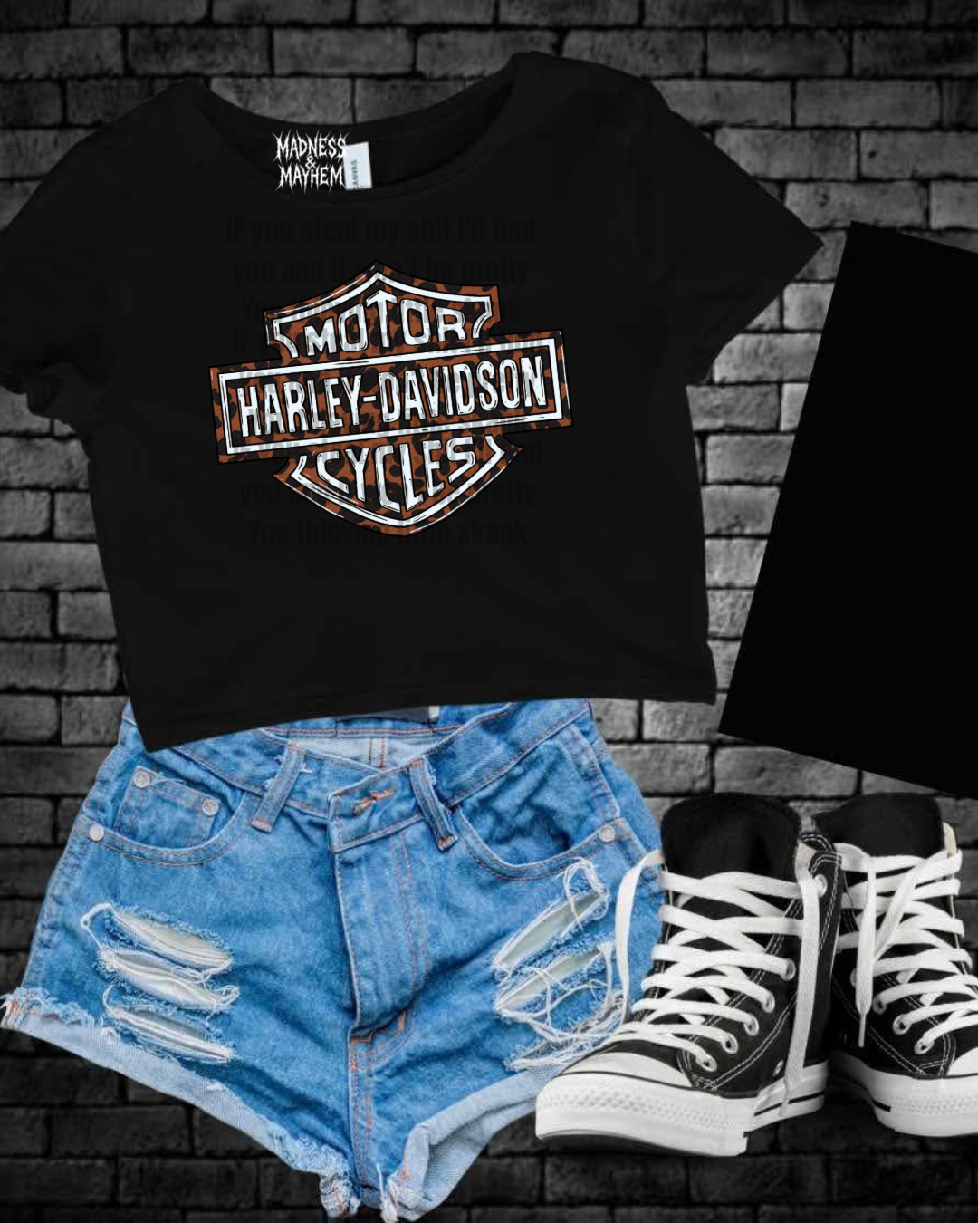 Leopard Harley Cropped Tee