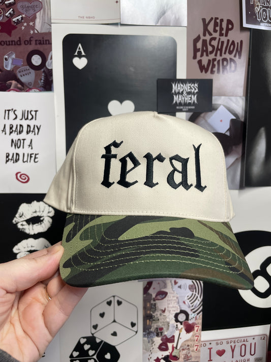 Camo feral hat READY TO SHIP