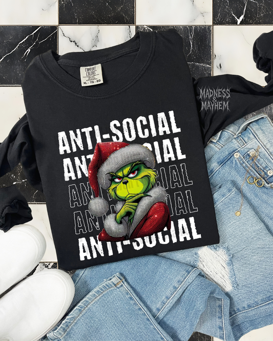anti social christmas long sleeve tee