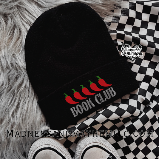 Spicy book club embroidered beanie