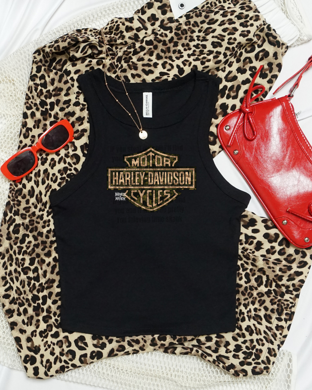 camo Harley cropped tank