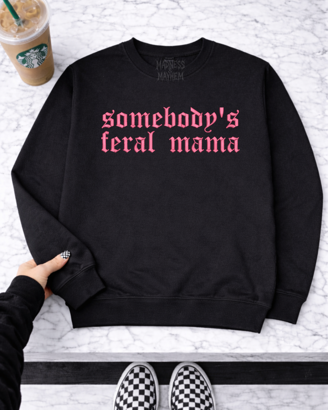 Feral mama embroidered sweatshirt