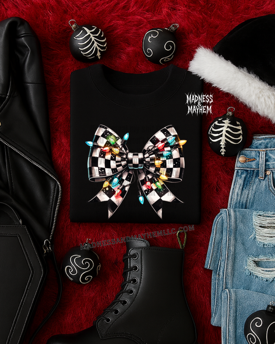 christmas bow tshirt