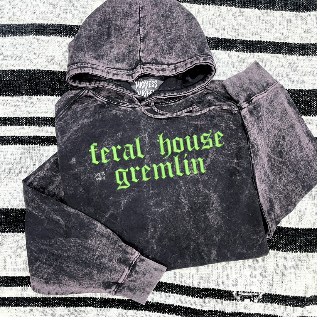Feral house gremlin mineral wash Hoodie