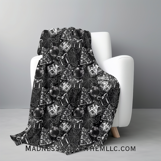 black christmas tree blanket