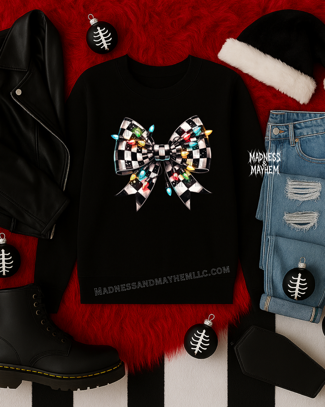 Christmas bow sweatshirt