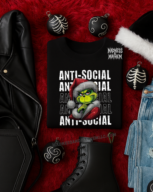 anti social christmas tshirt