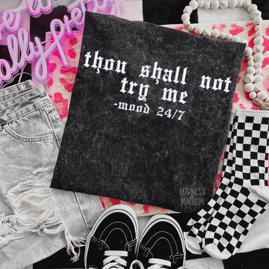 Try me Embroidered Mineralwash Tshirt