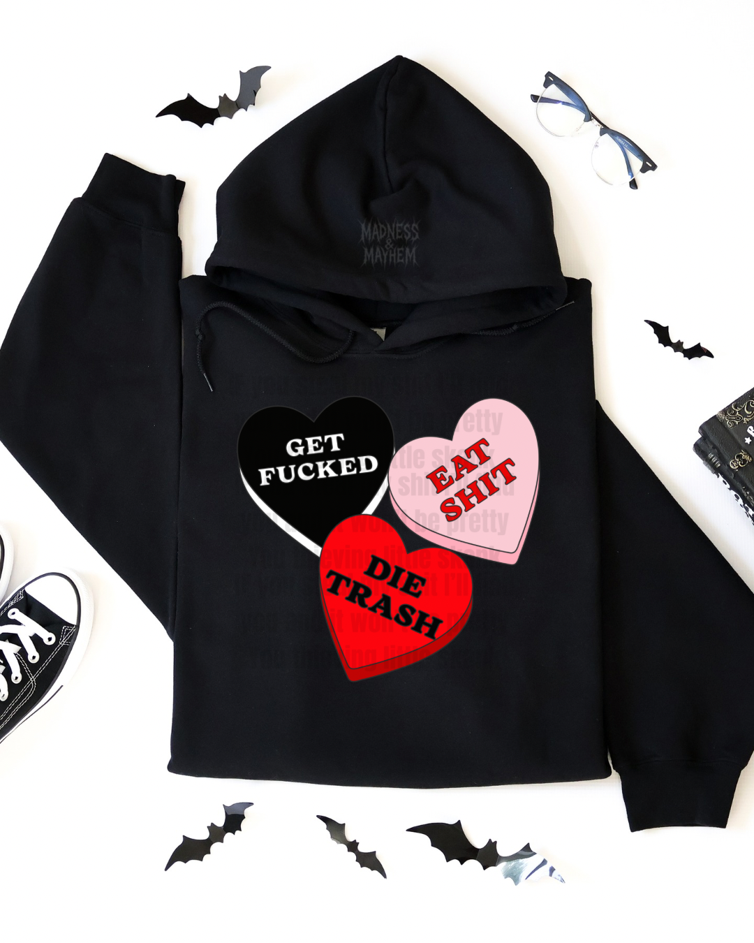 Get fucked candy hearts hoodie