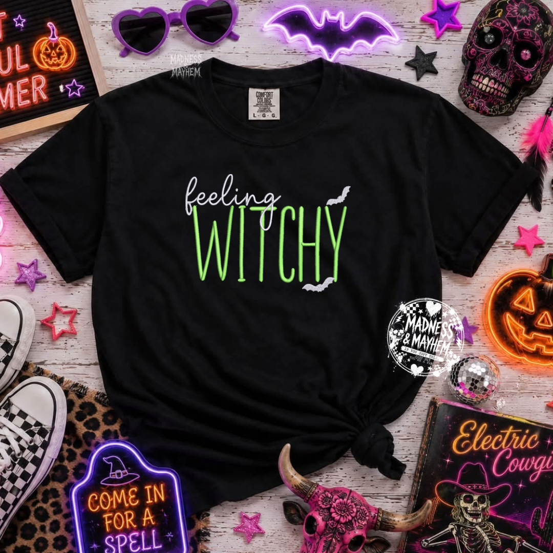 Feeling witchy embroidered tshirt