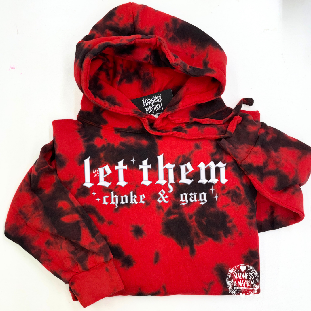 Red let them choke embroidered Hoodie