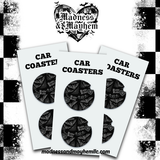 Batty babe Halloween Car Coasters