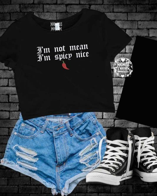 Spicy nice embroidered cropped tee