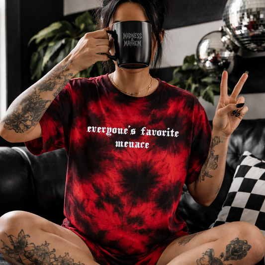 Favorite menace embroidered tie dye T-shirt