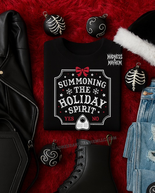 summoning the holiday spirit planchette tshirt