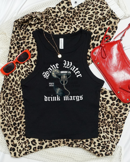 drink margs cropped tank