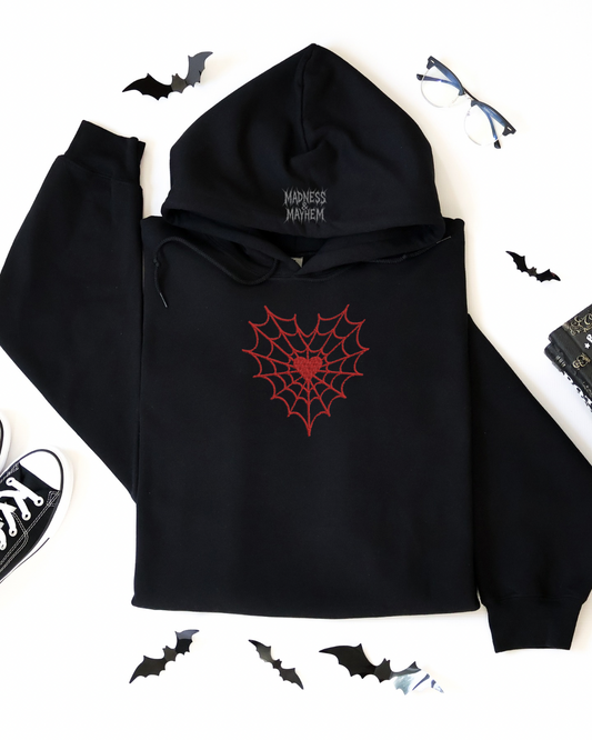 Web heart Embroidered Hoodie