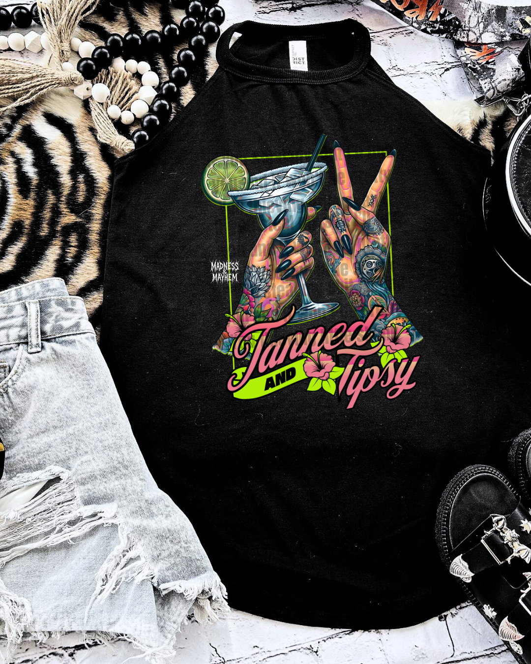 tanned & tipsy rockstar tank