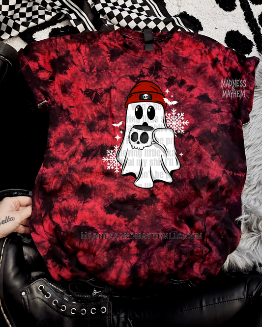 winter ghost tie dye tshirt