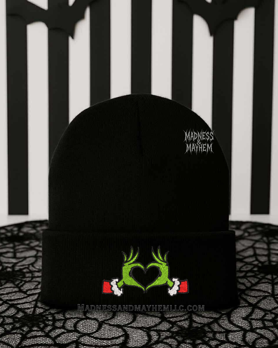 Christmas hands embroidered beanie