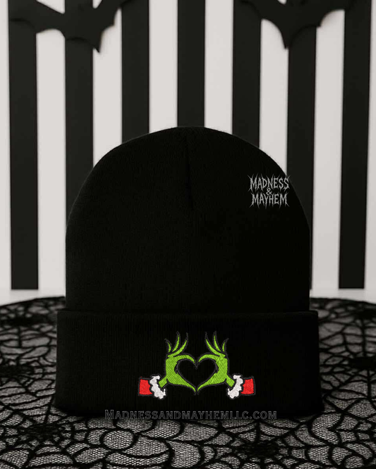 Christmas hands embroidered beanie