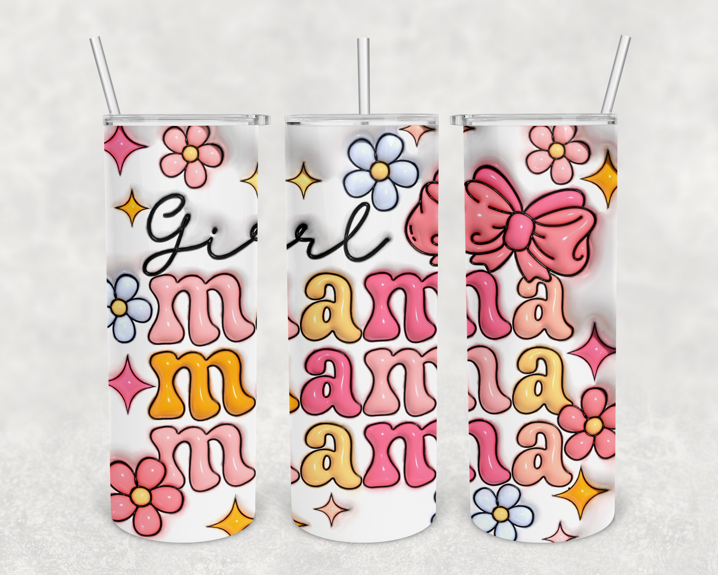 3D Girl Mama 20z Tumbler Wrap (sublimation transfer)