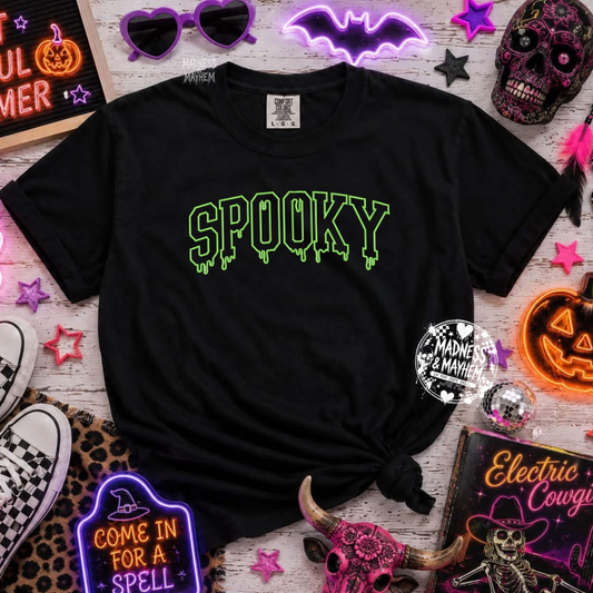 Spooky drip embroidered tshirt