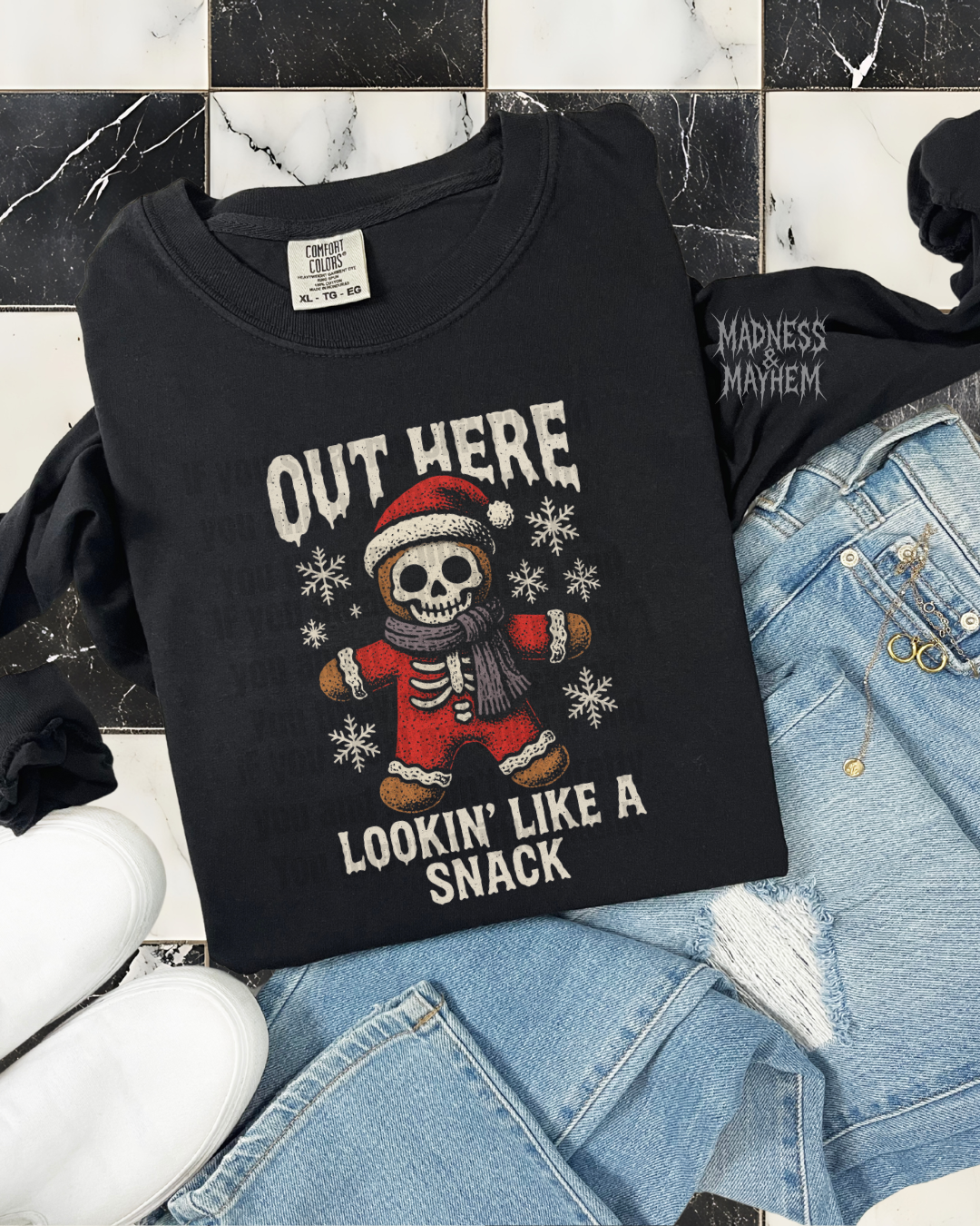 lookin like a snack gingerbread long sleeve tee