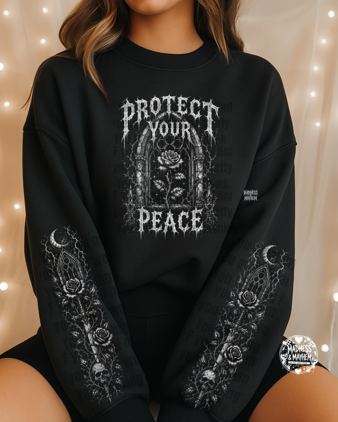 Protect your peace with sleeves sweatshirt