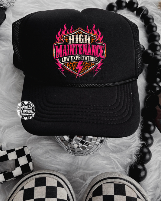 Black high maintenance Trucker Hat