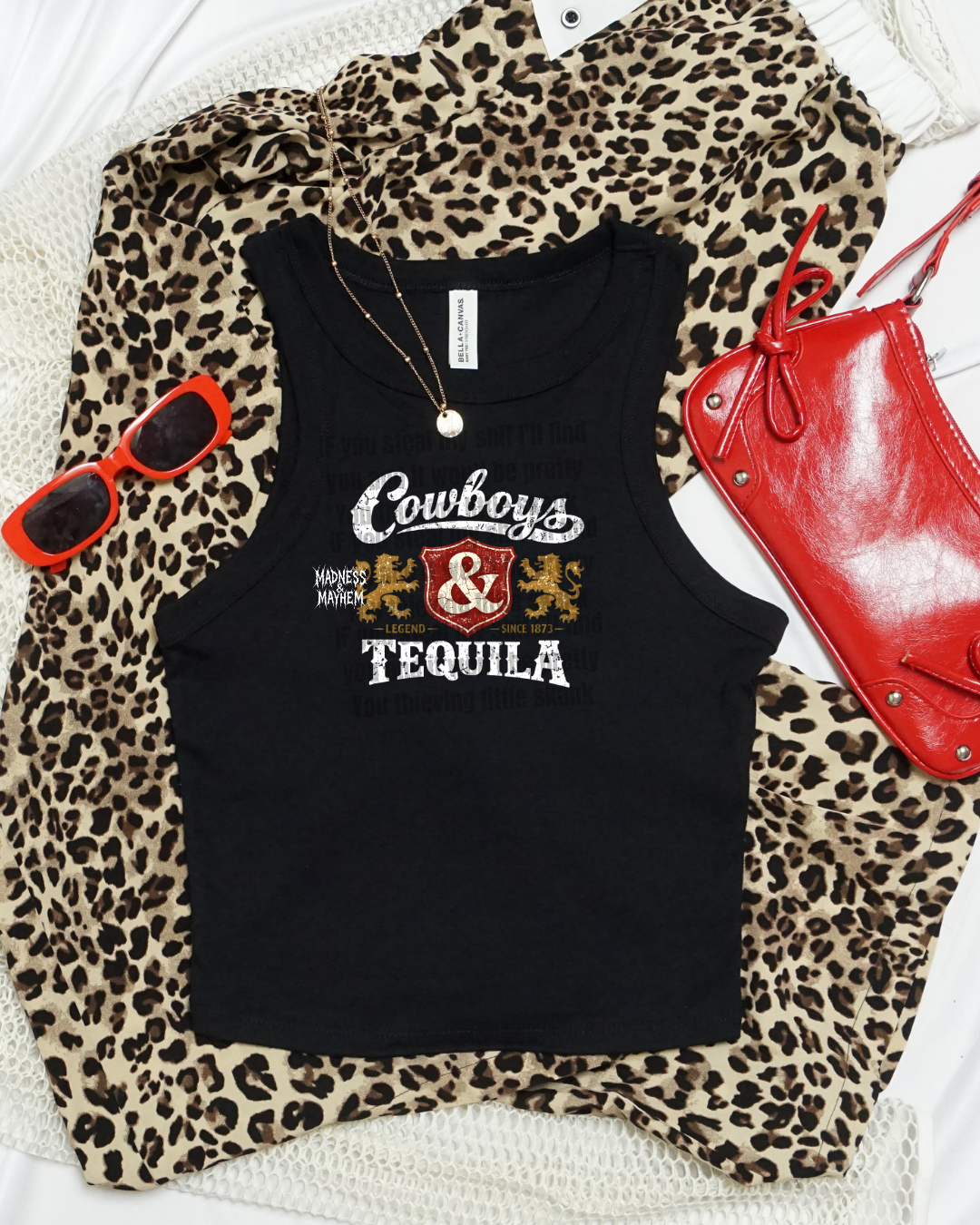 cowboys & tequila cropped tank