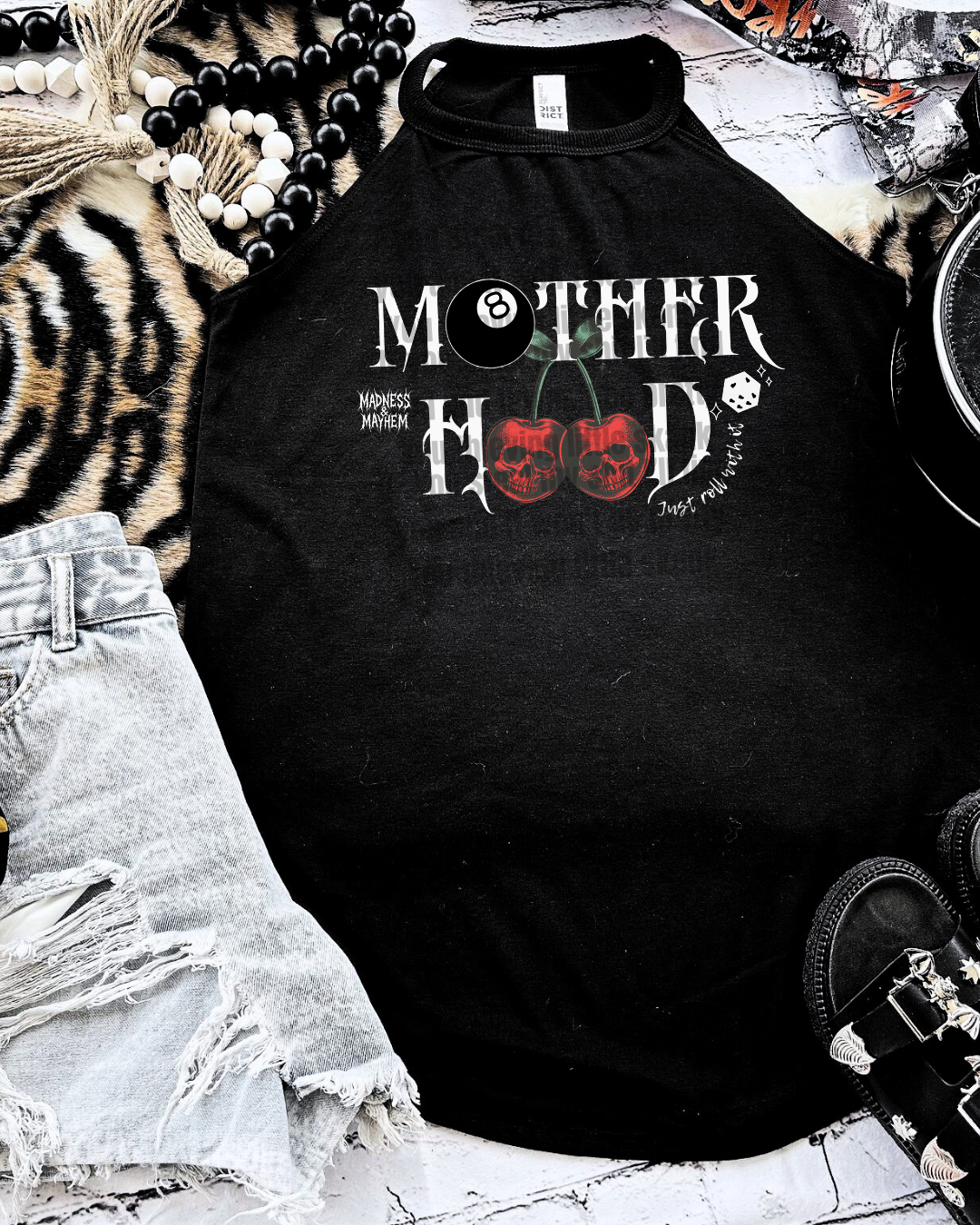 motherhood roll with it rockstar tank