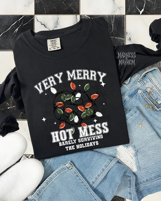 Merry hot mess long sleeve tee