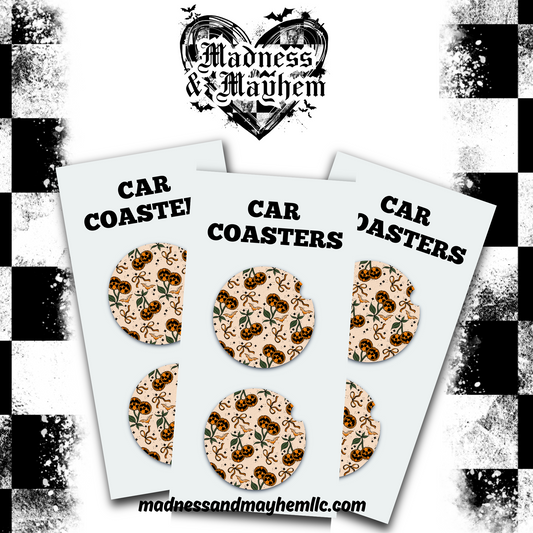 Pumpkin cherries Halloween Car Coasters