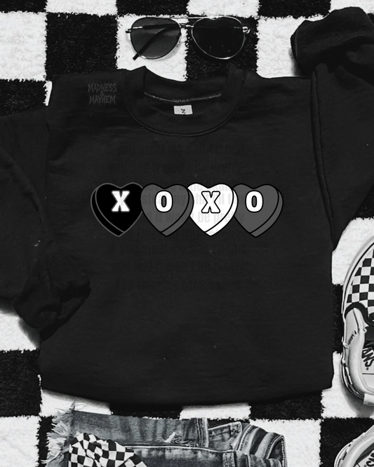 XOXO candy hearts sweatshirt