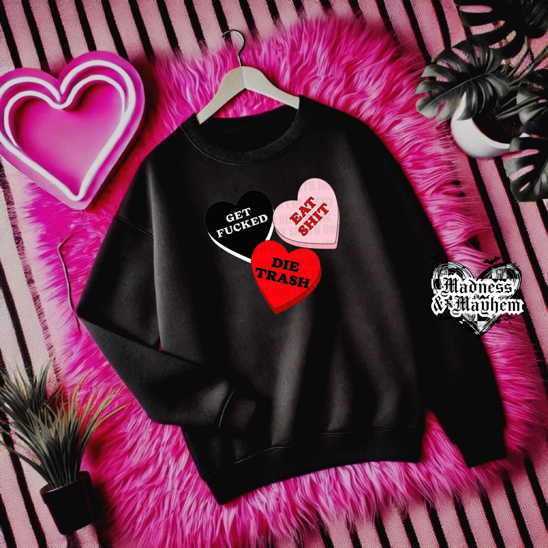 Snarky Hearts Sweatshirt (finished product)