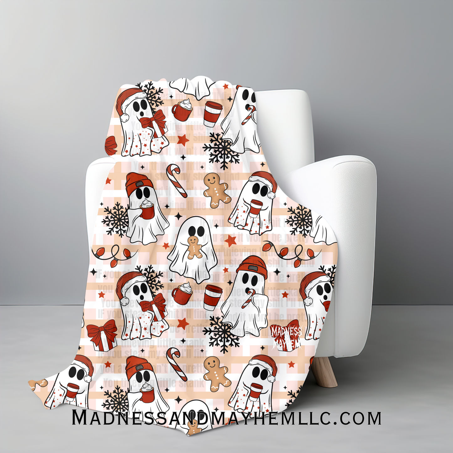 christmas ghost squad blanket