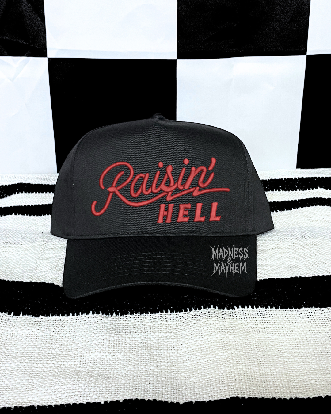 Raisin hell embroidered Black Hat
