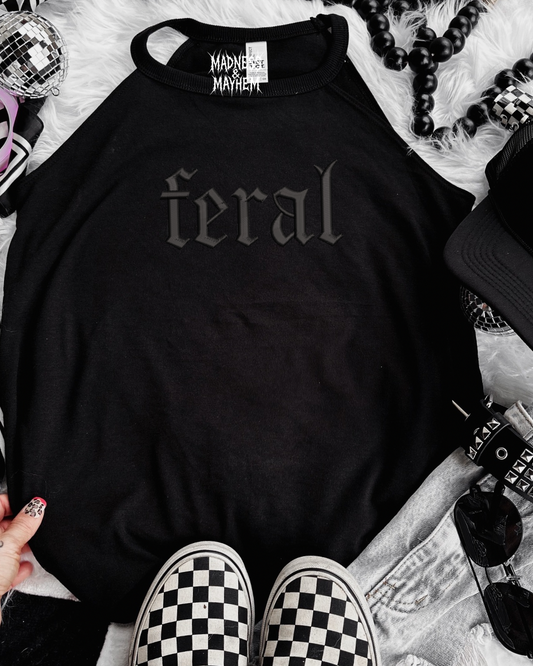 Feral embroidered rockstar tank
