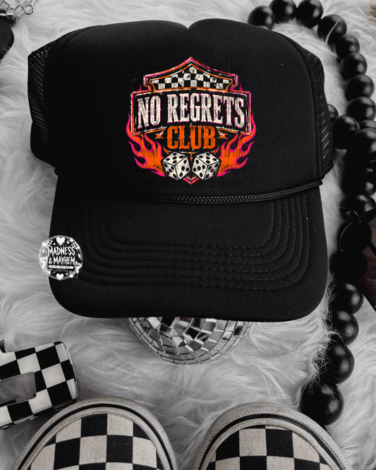 Black no regrets club Trucker Hat