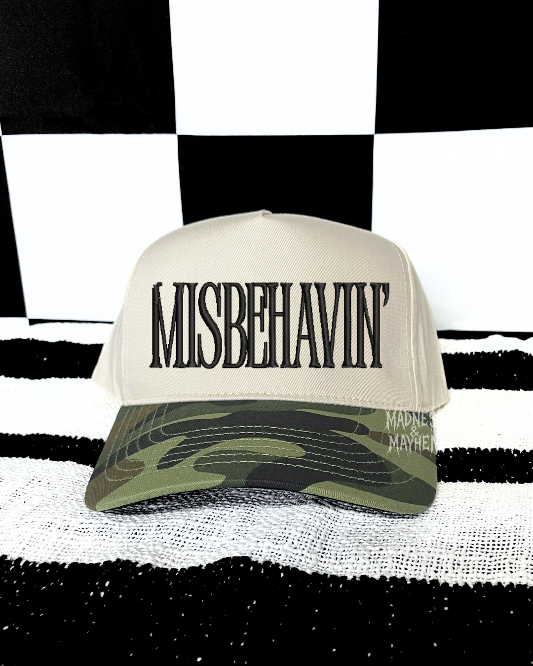 Camo misbehavin embroidered Hat