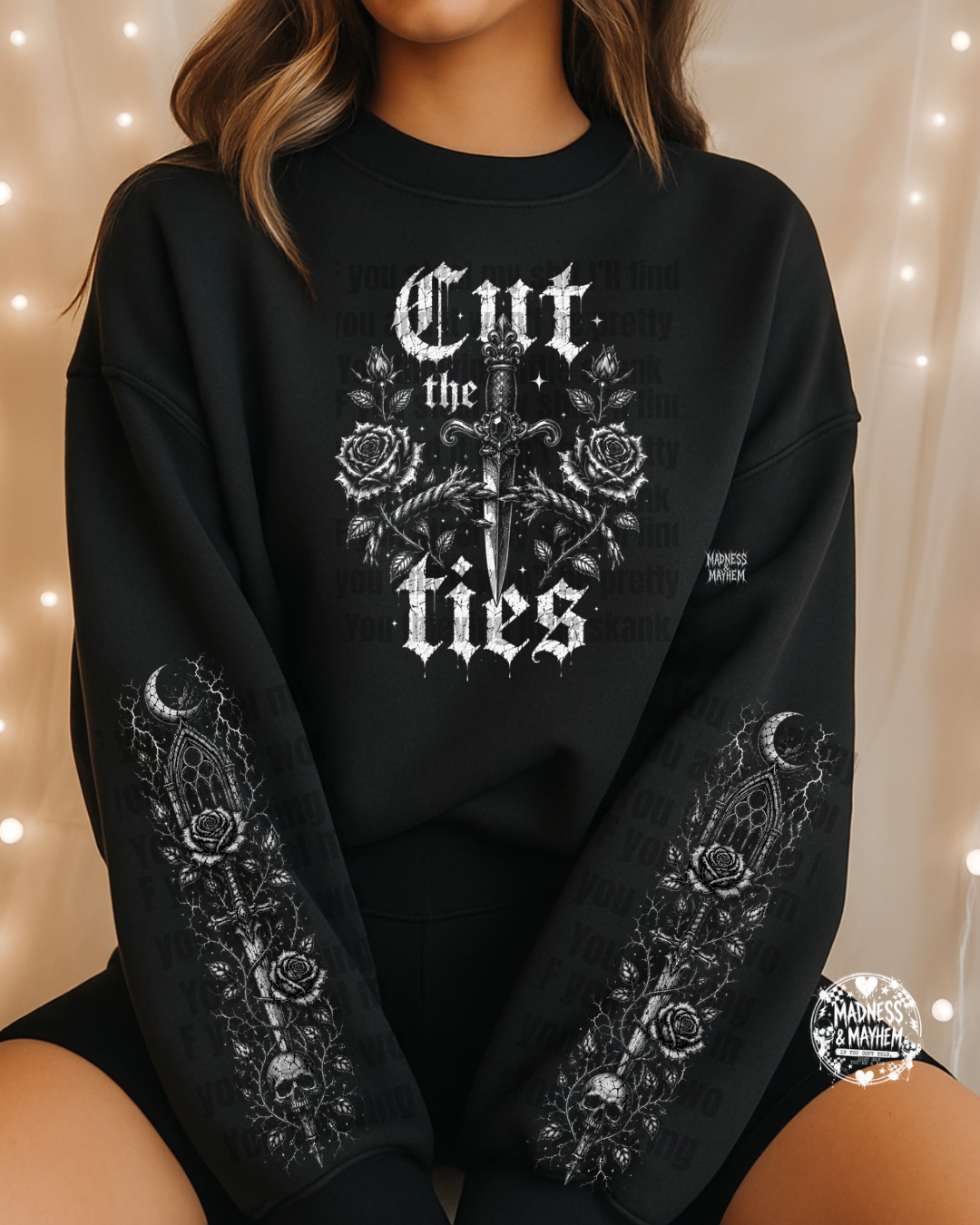 Cut the ties with sleeves sweatshirt