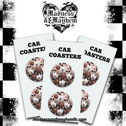 Boodior Halloween Car Coasters