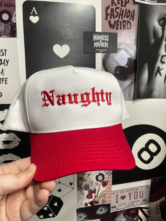 Naughty hat READY TO SHIP