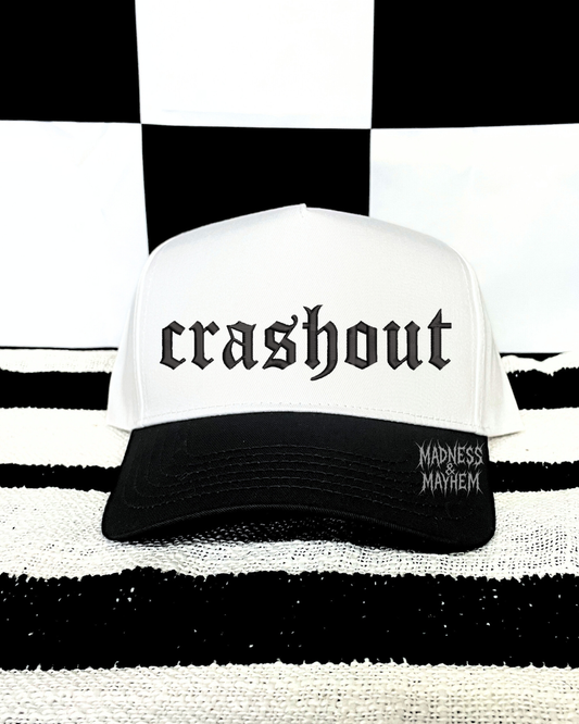 Black crashout embroidered Hat