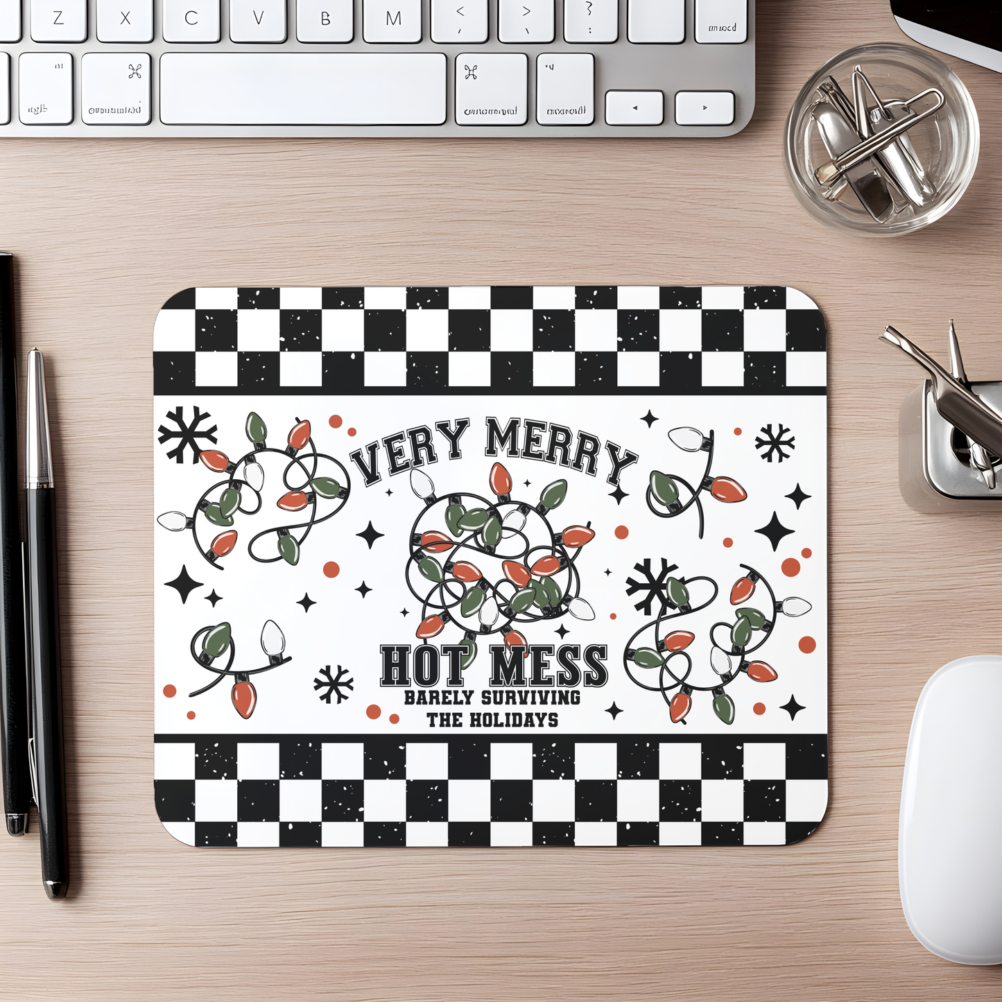 very merry hot mess mouse pad