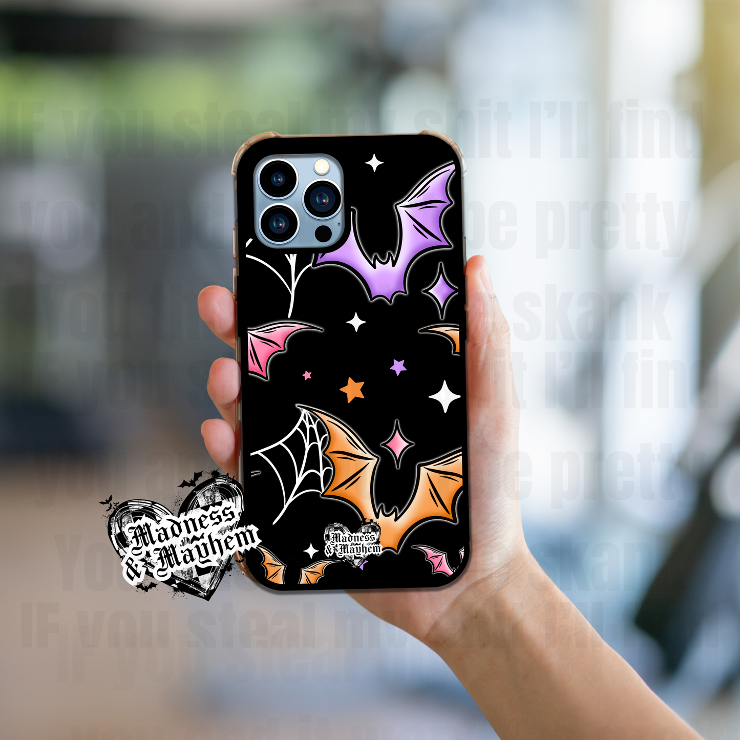 Colorful bats iPhone Case