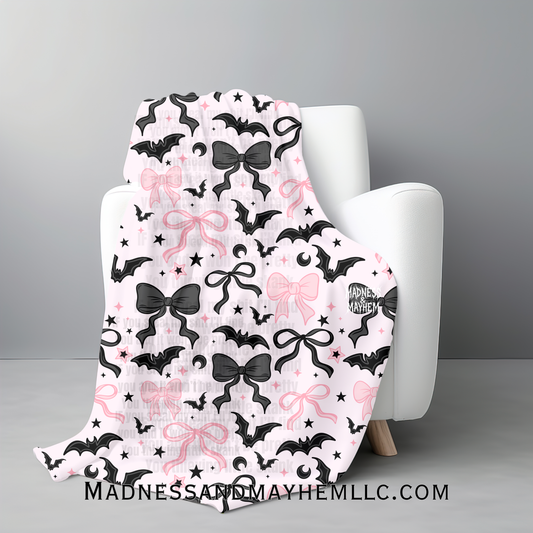 Pink batty coquette blanket